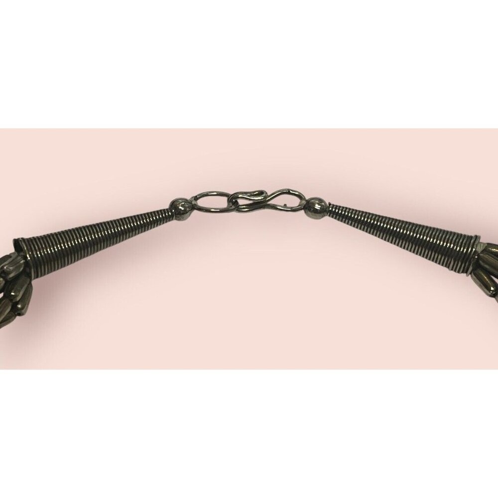 Vintage Massive Multi Stranded Silver Plated Stat… - image 4